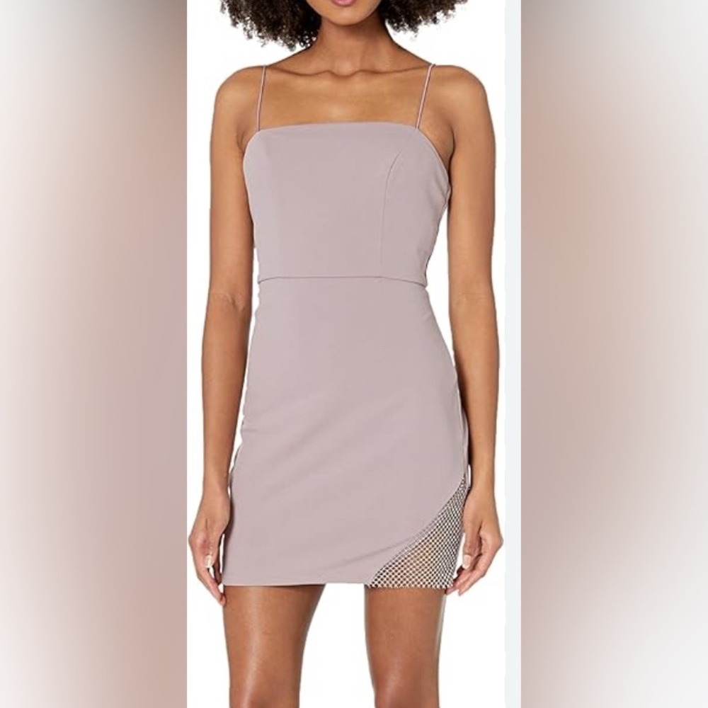 NWOT Speechless Metallic Mesh Detail Knit Mini Dress in Mauve - Size XL